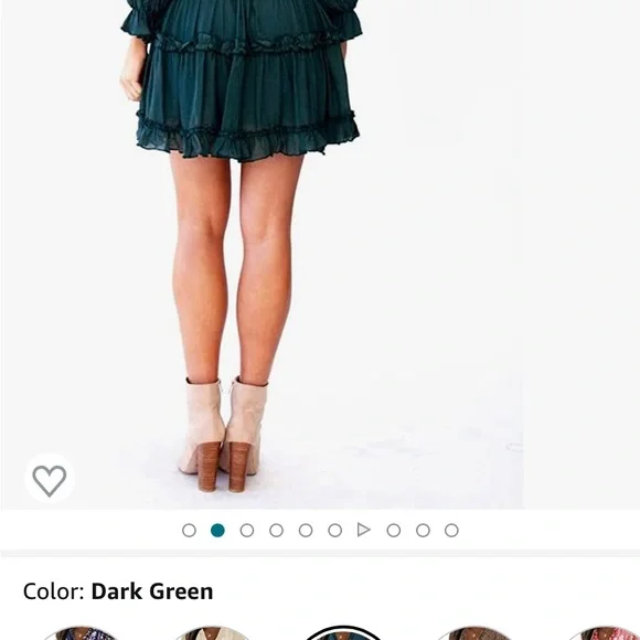 Sokoto woman spring summer deep v neck ruffle long sleeve mini dress - Picture 4 of 7